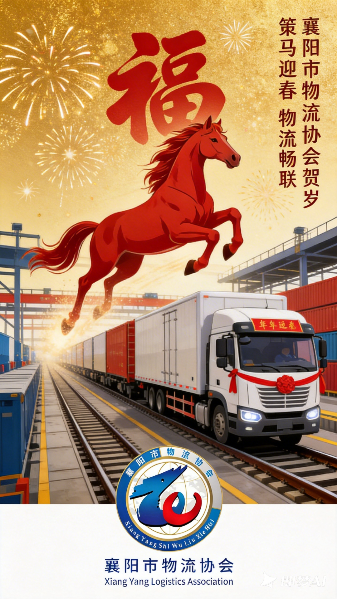 襄阳市物流协会祝全体会员与行业同仁新年快乐,马到功成!现场图片1